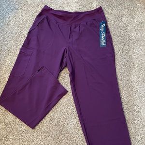 Butter-Soft Easy Stretch Eggplant Scrub Pants